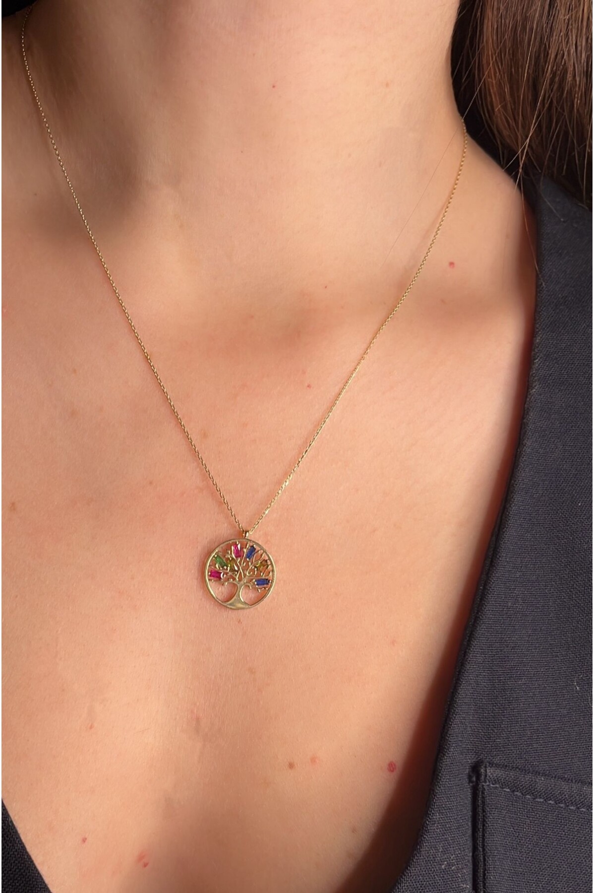 14 Ayar Altın Ağaç Kolye