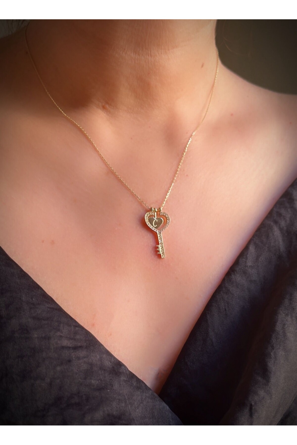 14 Ayar Altın Anahtar Kolye