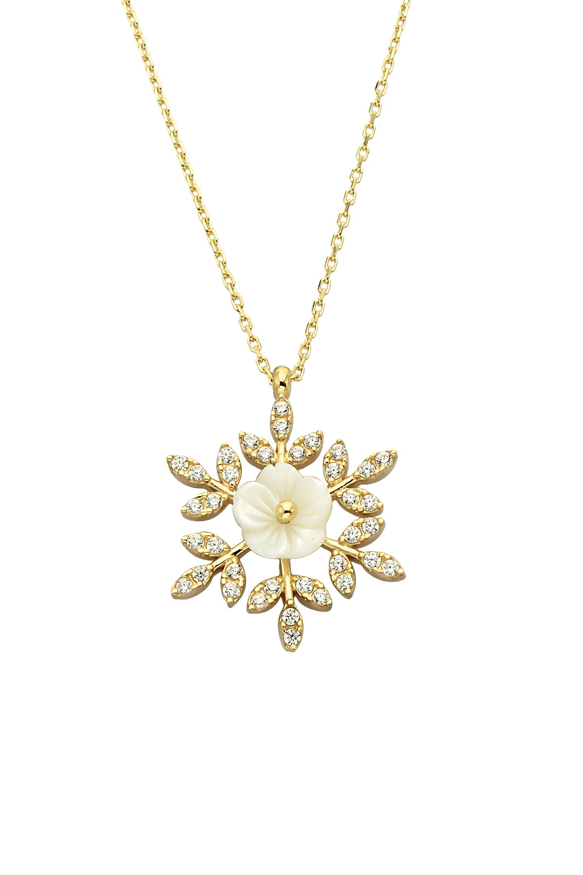 14 Ayar Altın Çiçek Kolye