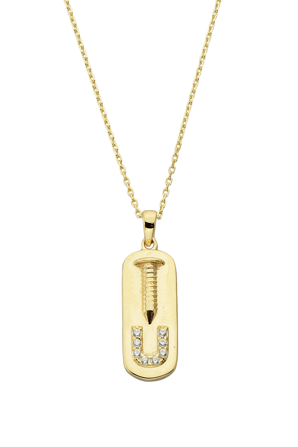 14 Ayar Altın Çivi Kolye