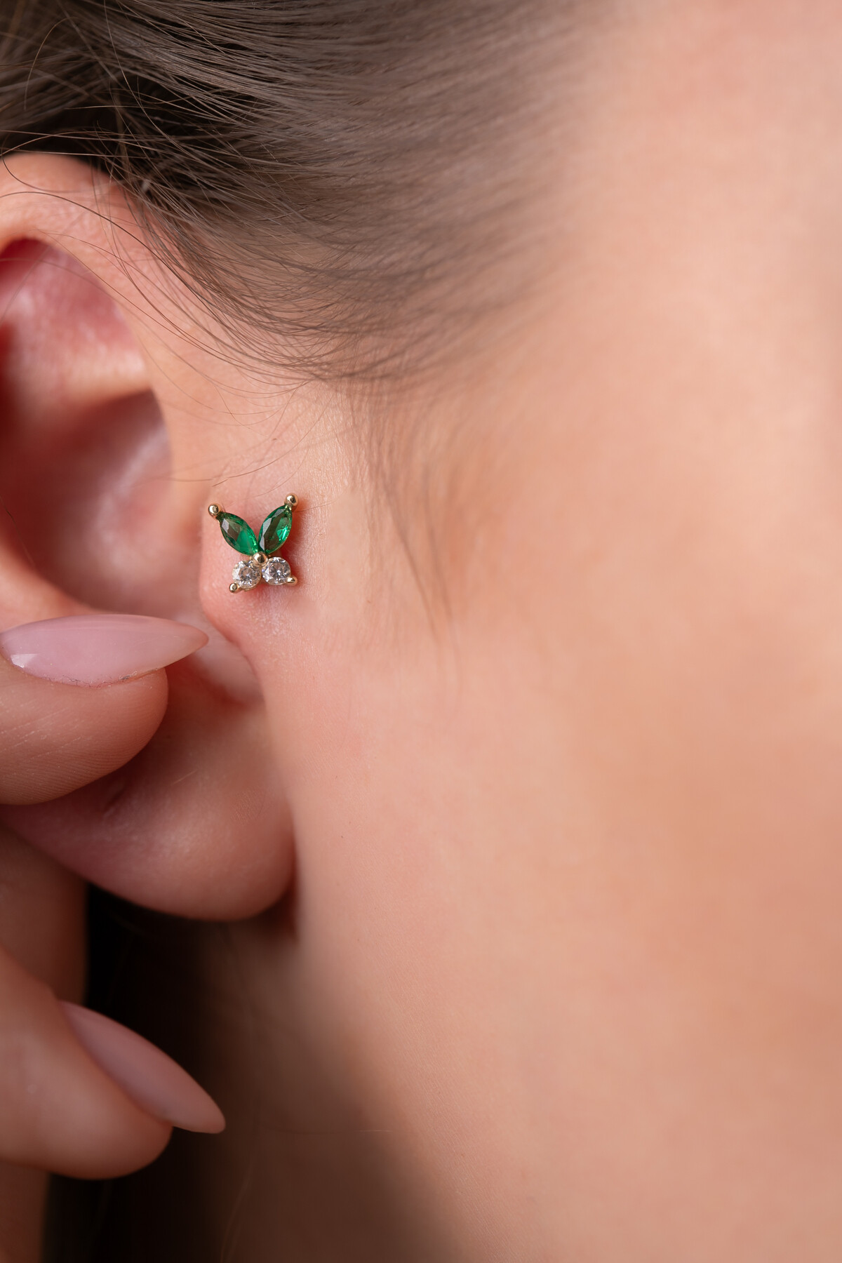 14 Ayar Atın Kelebek Küpe