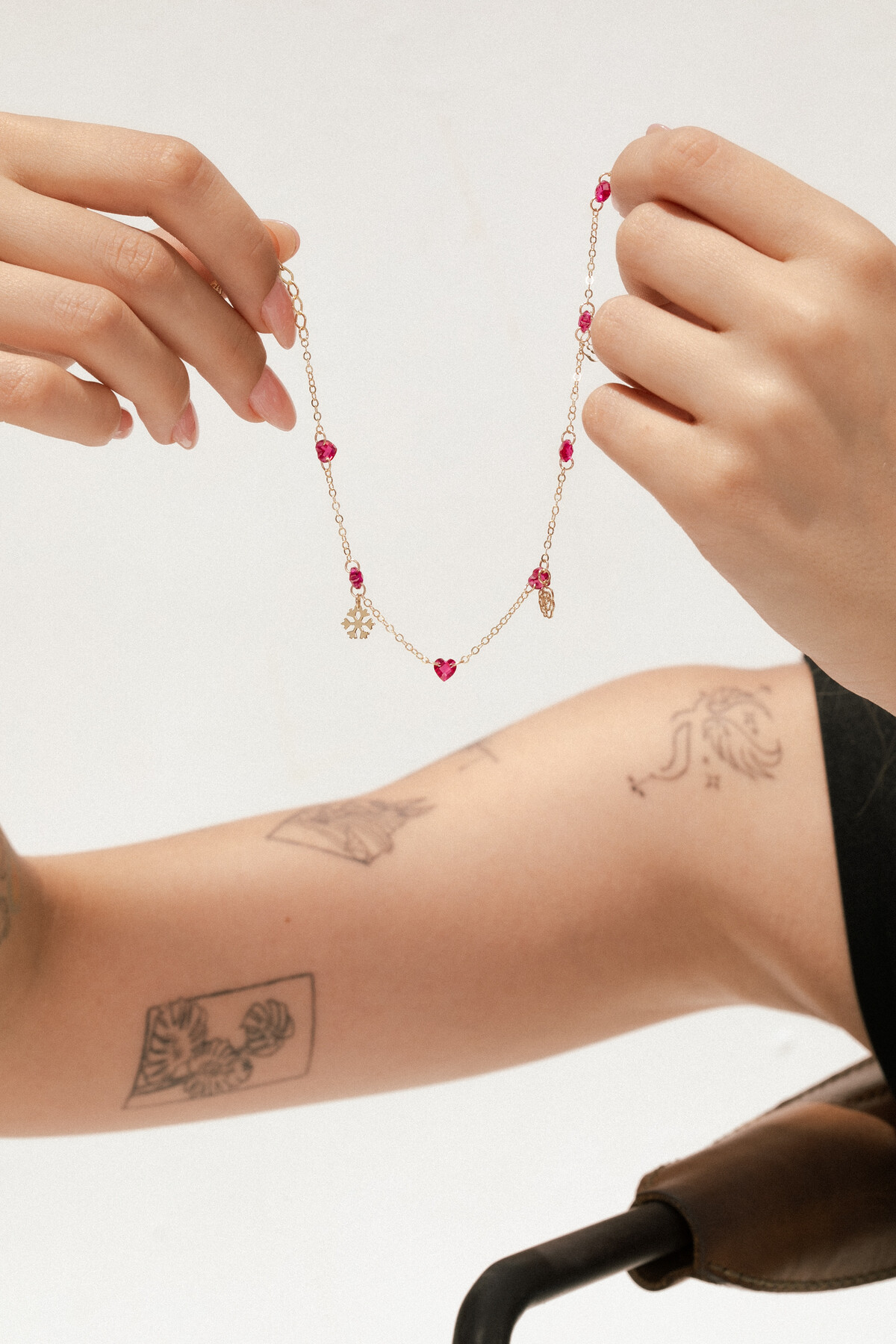 14 Ayar Altın Kırmızı Taşlı Halhal