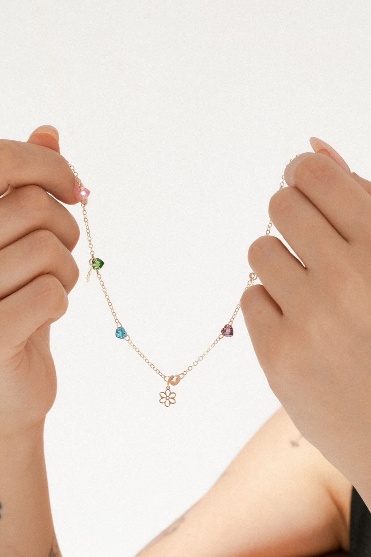 14 Ayar Altın Renkli Taş Halhal