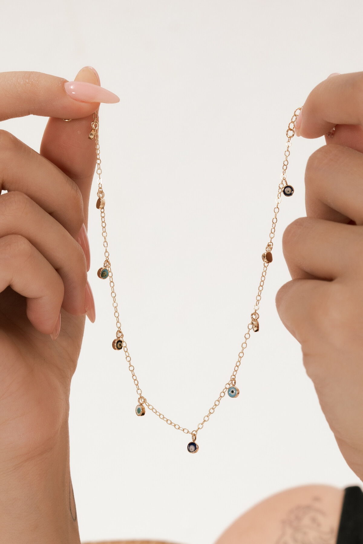 14 Ayar Altın Mineli Nazar Halhal