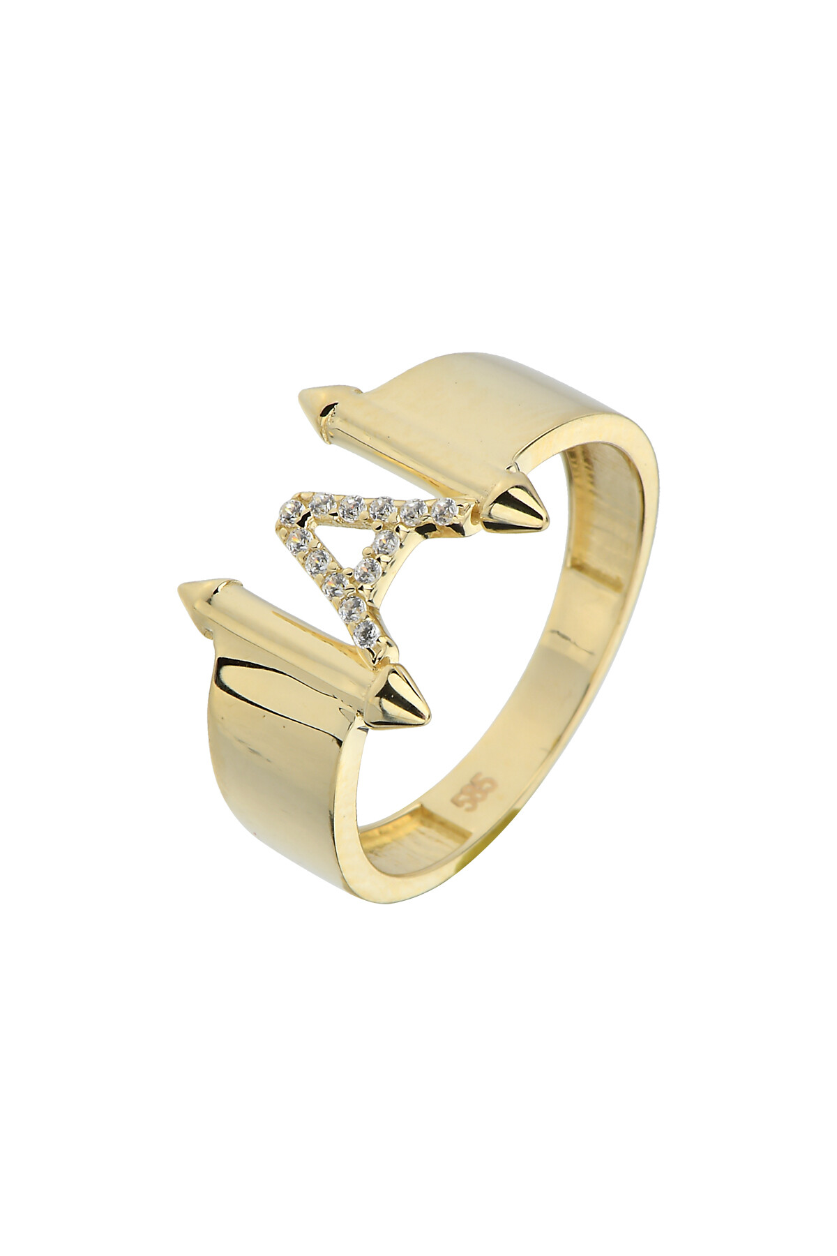 14 Ayar Altın A Harf Yüzük