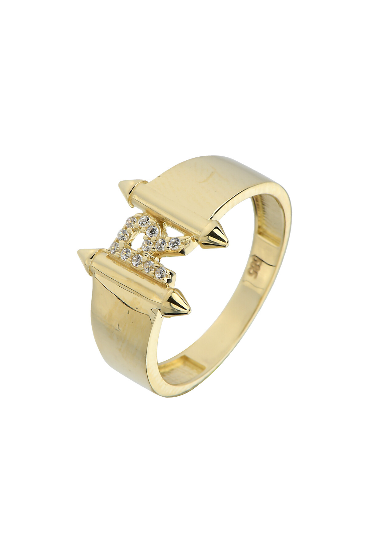 14 Ayar Altın R Harf Yüzük