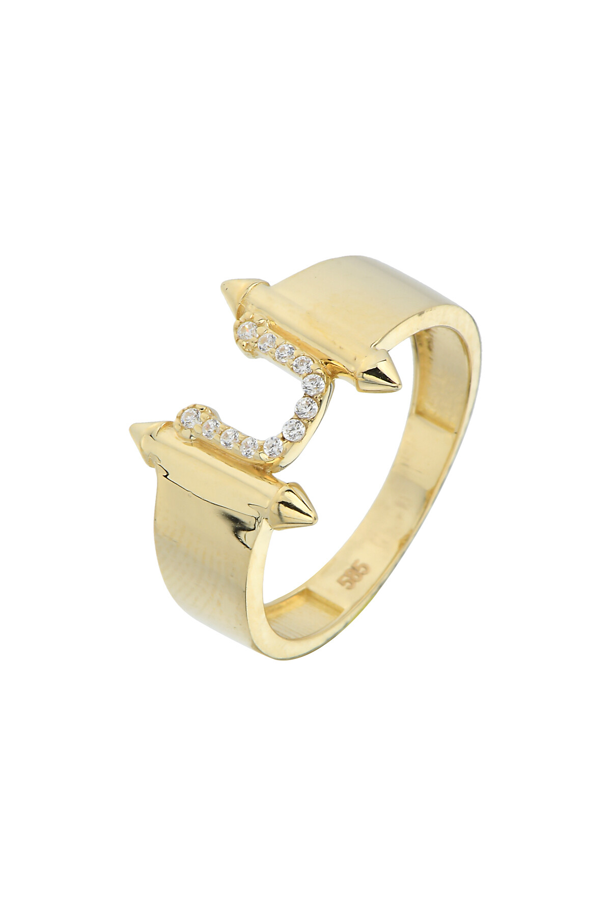 14 Ayar Altın U Harf Yüzük