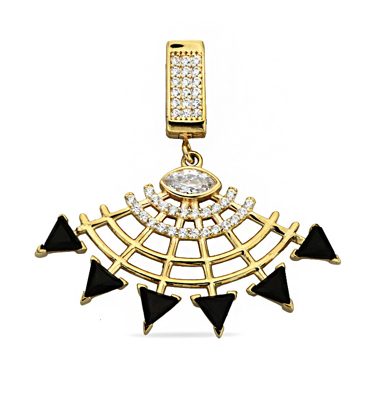 14 Ayar Altın Yelpaze Kolye Ucu