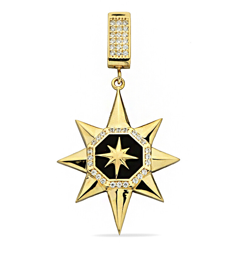 14 Ayar Altın Kuzey Yıldızı Kolye Ucu