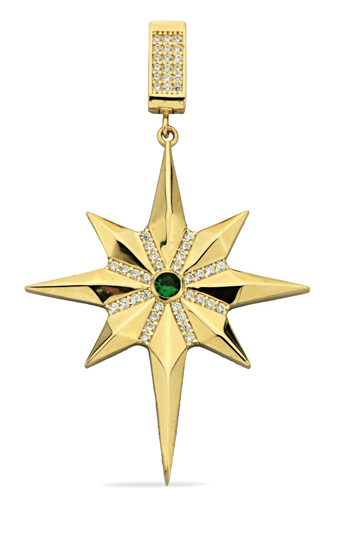 14 Ayar Altın Kuzey Yıldızı Kolye Ucu