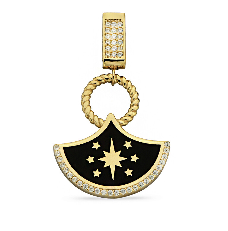 14 Ayar Altın Mineli Kuzey Yıldızı Kolye Ucu