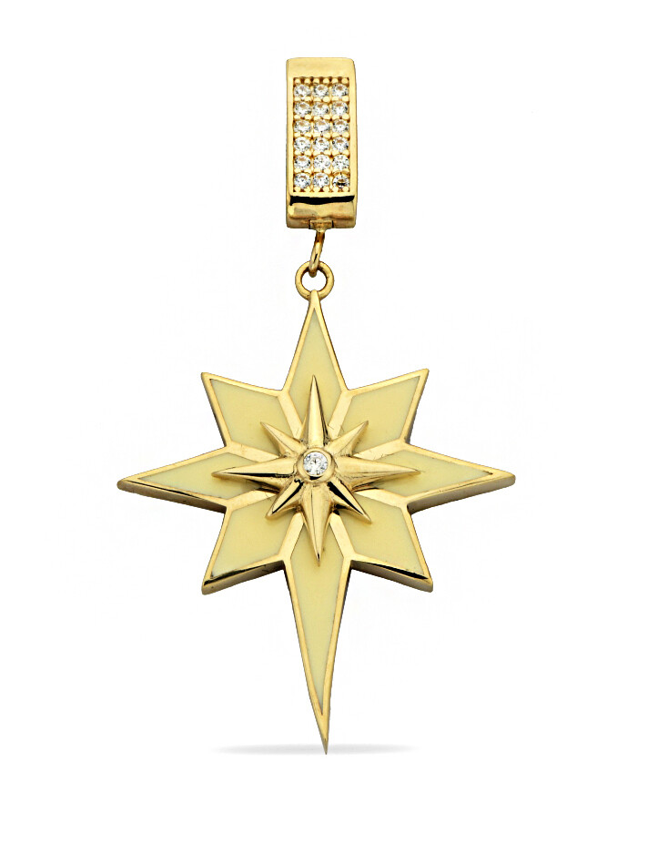 14 Ayar Altın Kuzey Yıldızı Kolye Ucu