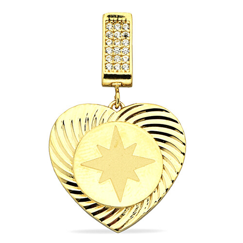 14 Ayar Altın Kalp Kolye Ucu