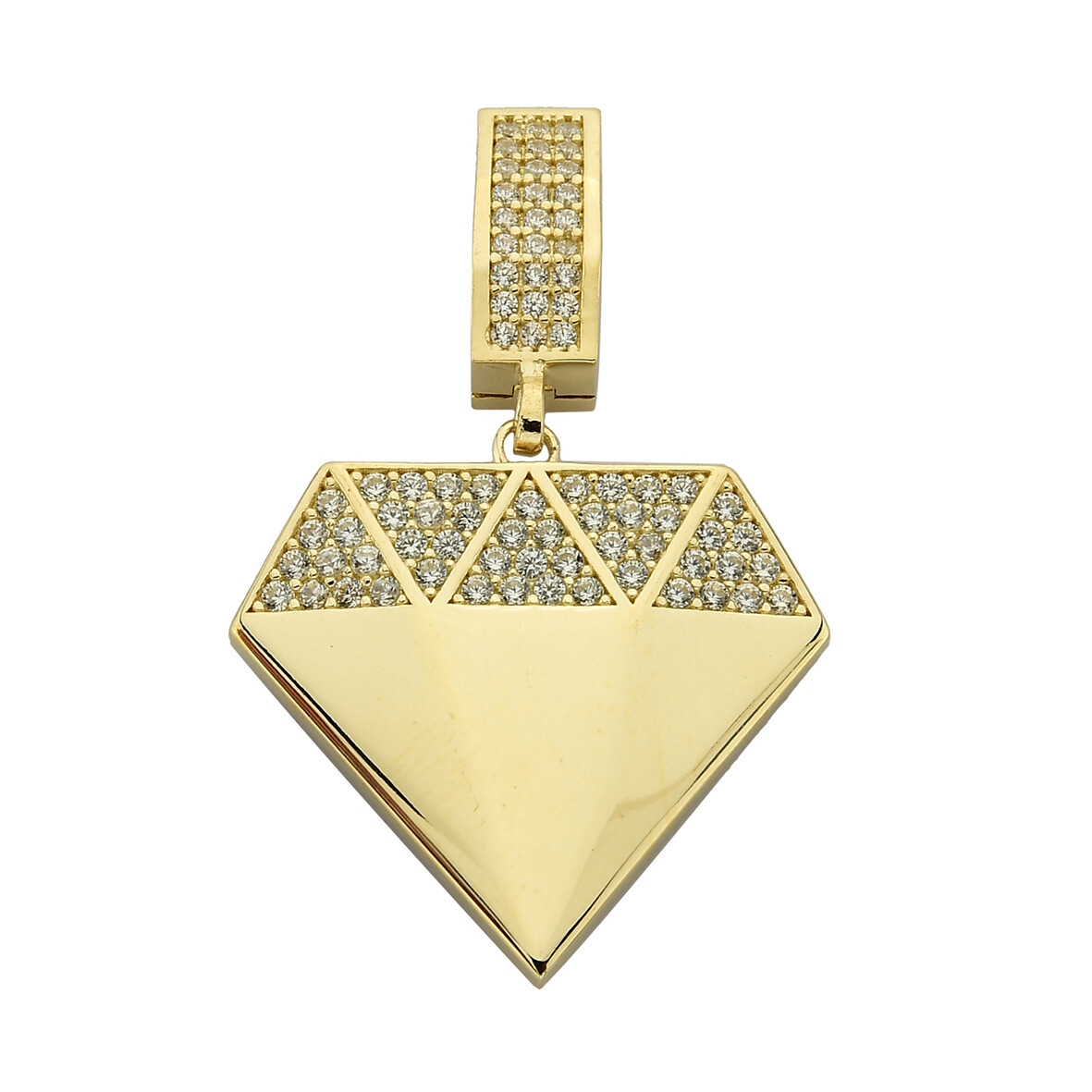 14 Ayar Altın Pırlanta Şekli Kolye Ucu