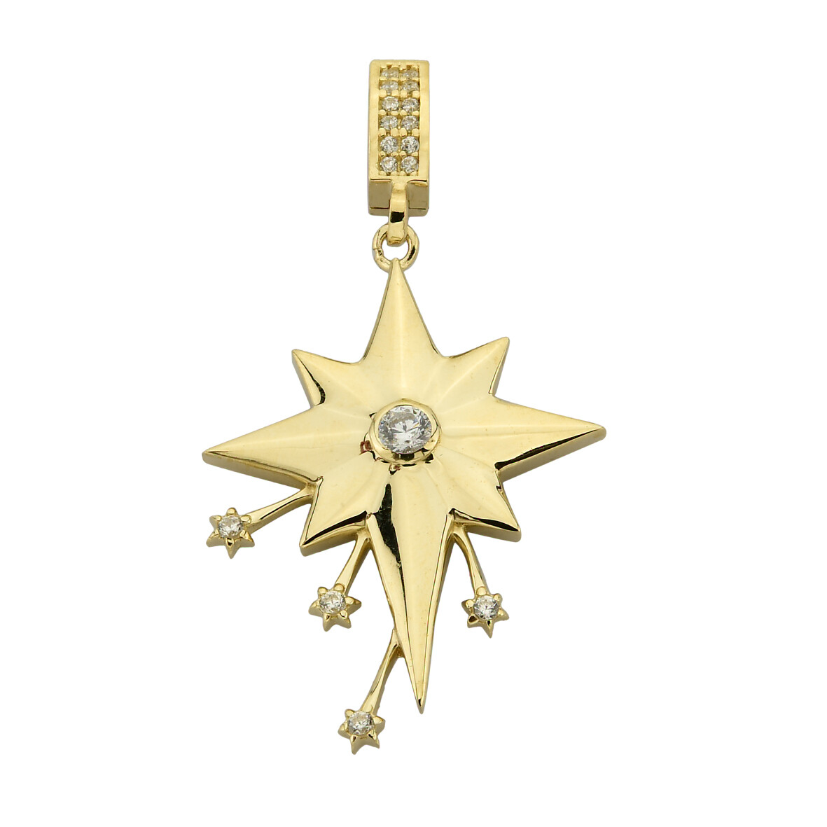 14 Ayar Altın Kuzey Yıldızı Kolye Ucu