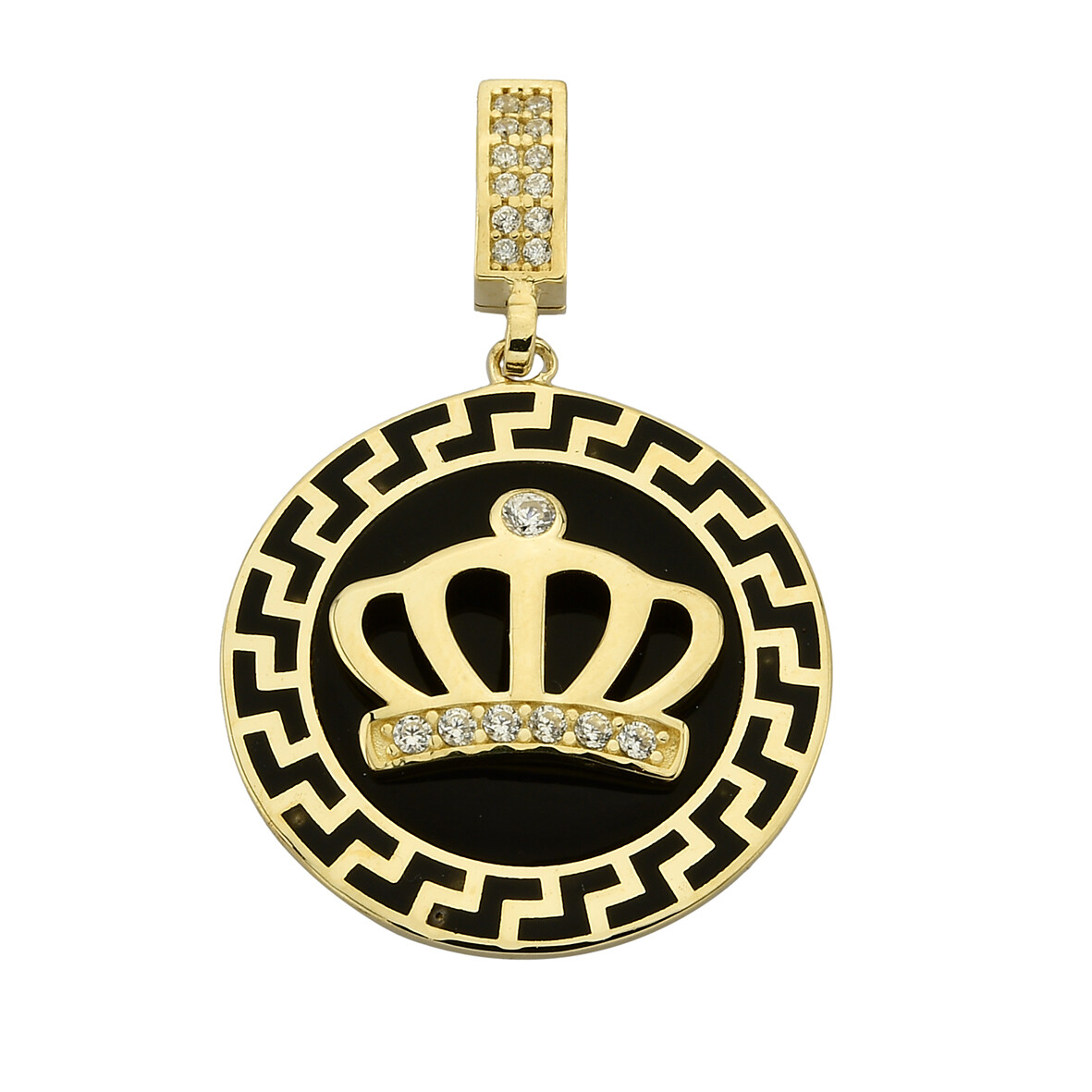 14 Ayar Altın Kral Tacı Kolye Ucu