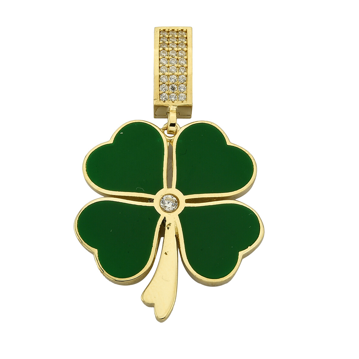 14 Ayar Altın Yonca Kolye Ucu