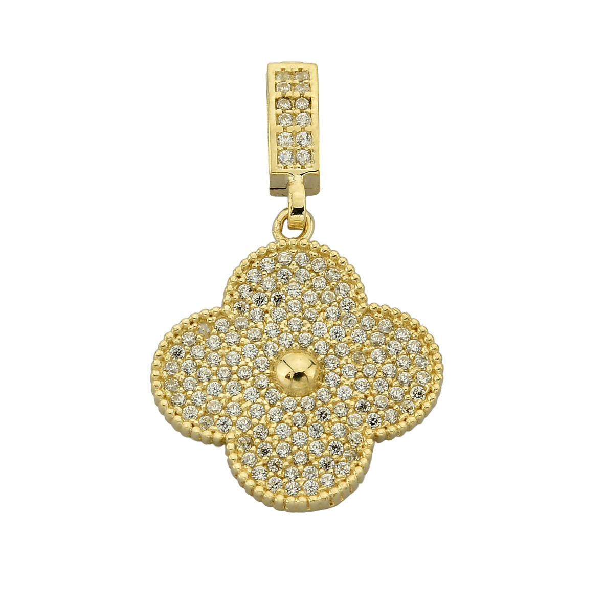 14 Ayar Altın Yonca Kolye Ucu