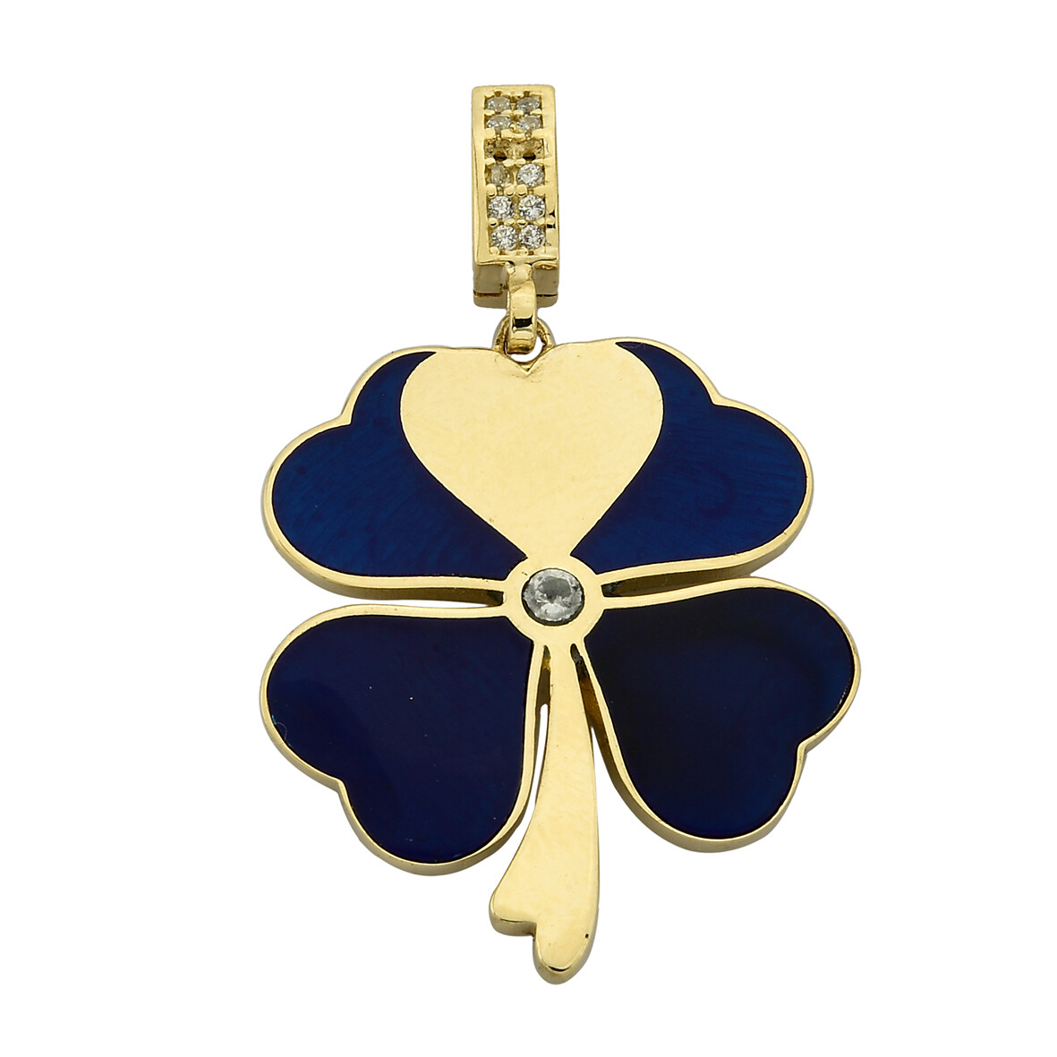 14 Ayar Altın Yonca Kolye Ucu