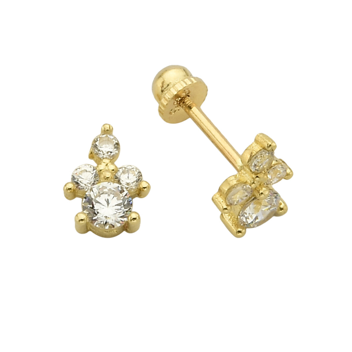 14 Ayar Altın Amatist Taşlı Küpe