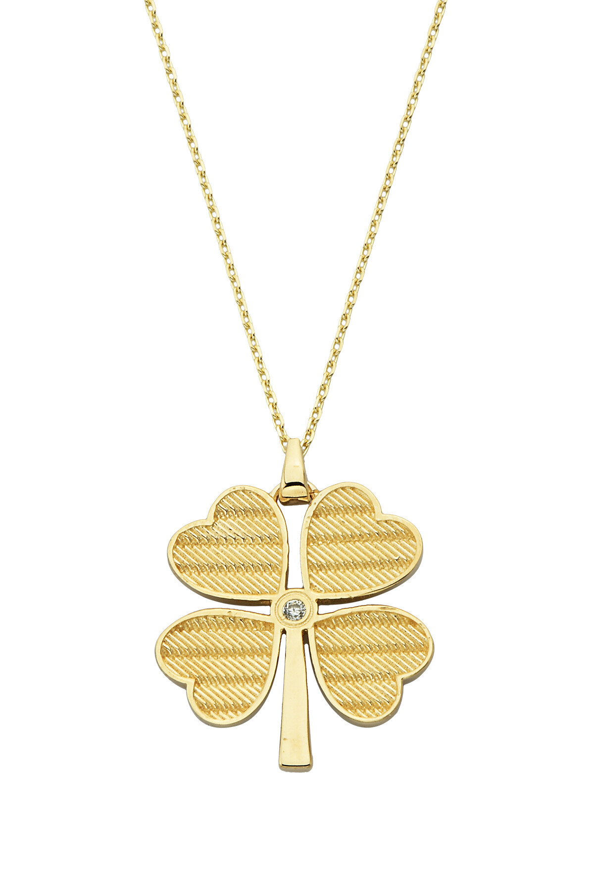 14 Ayar Altın Yonca Kolye