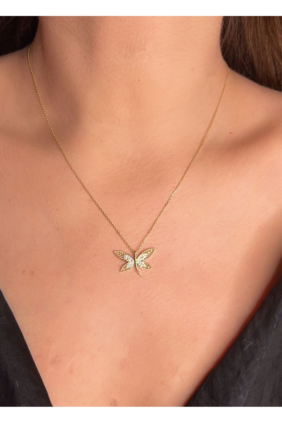 14 Ayar Altın Yusufçuk Kolye