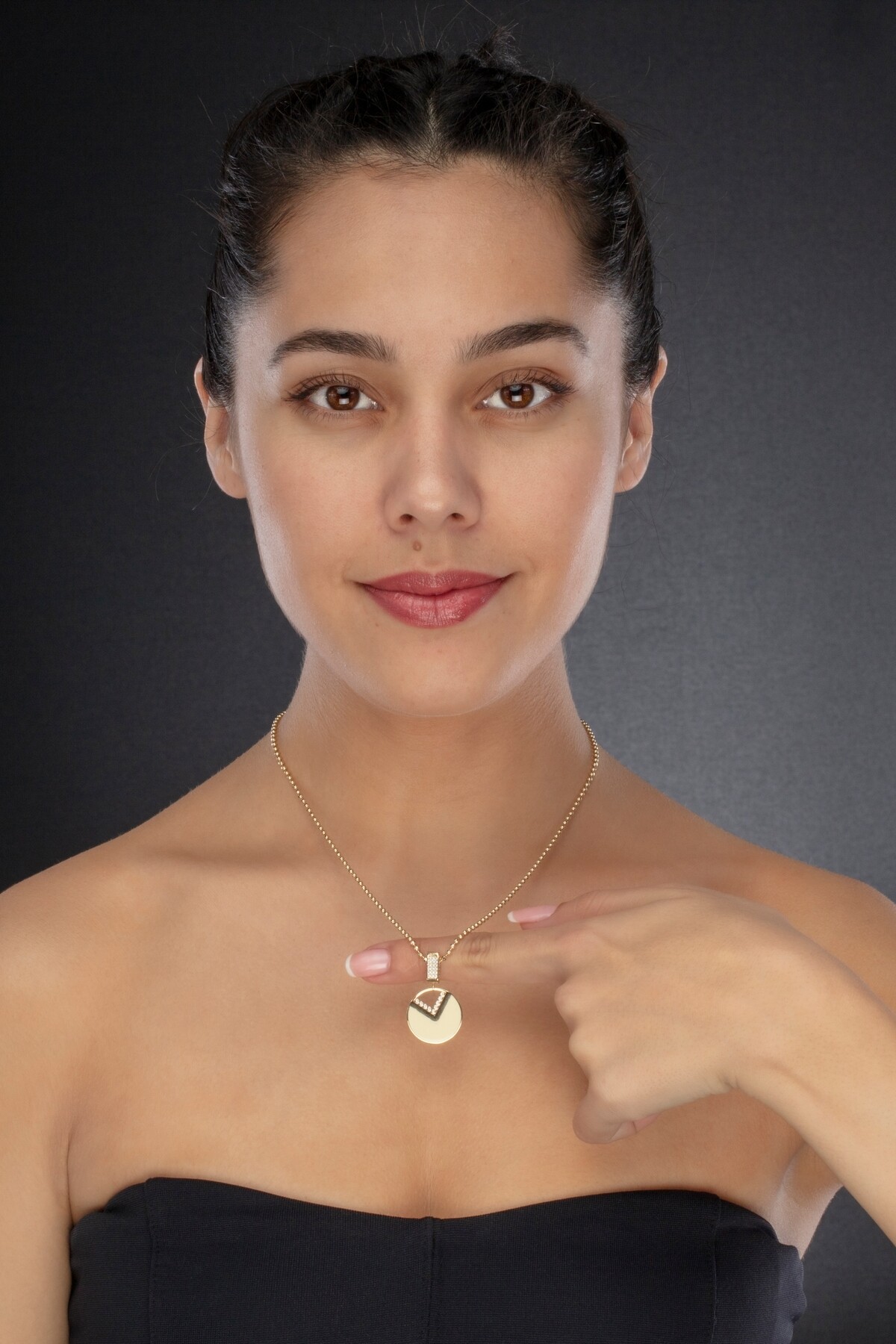 14 Ayar Altın Yuvarlak Kolye Ucu