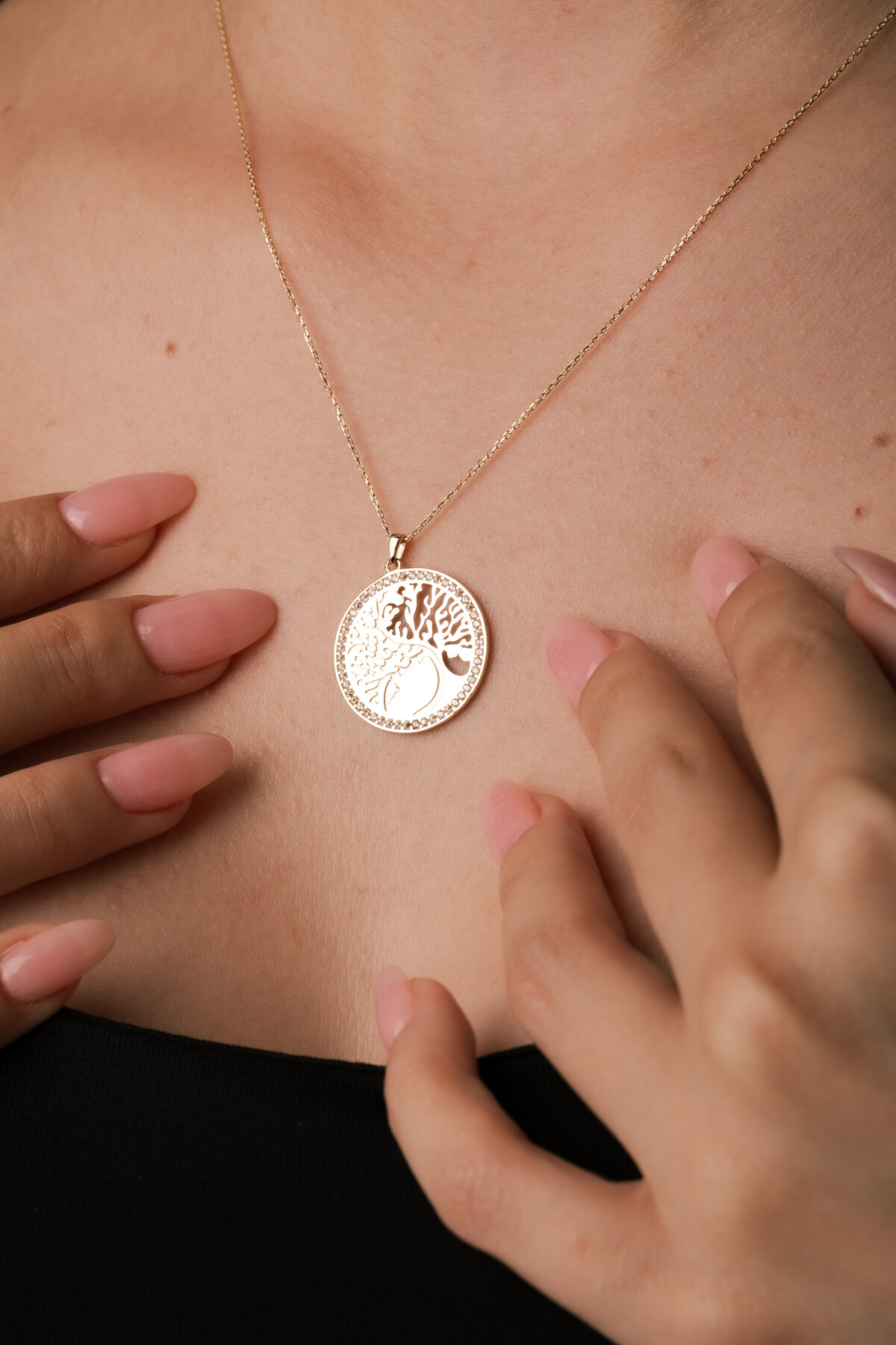 14 Ayar Altın Ağaç Kolye