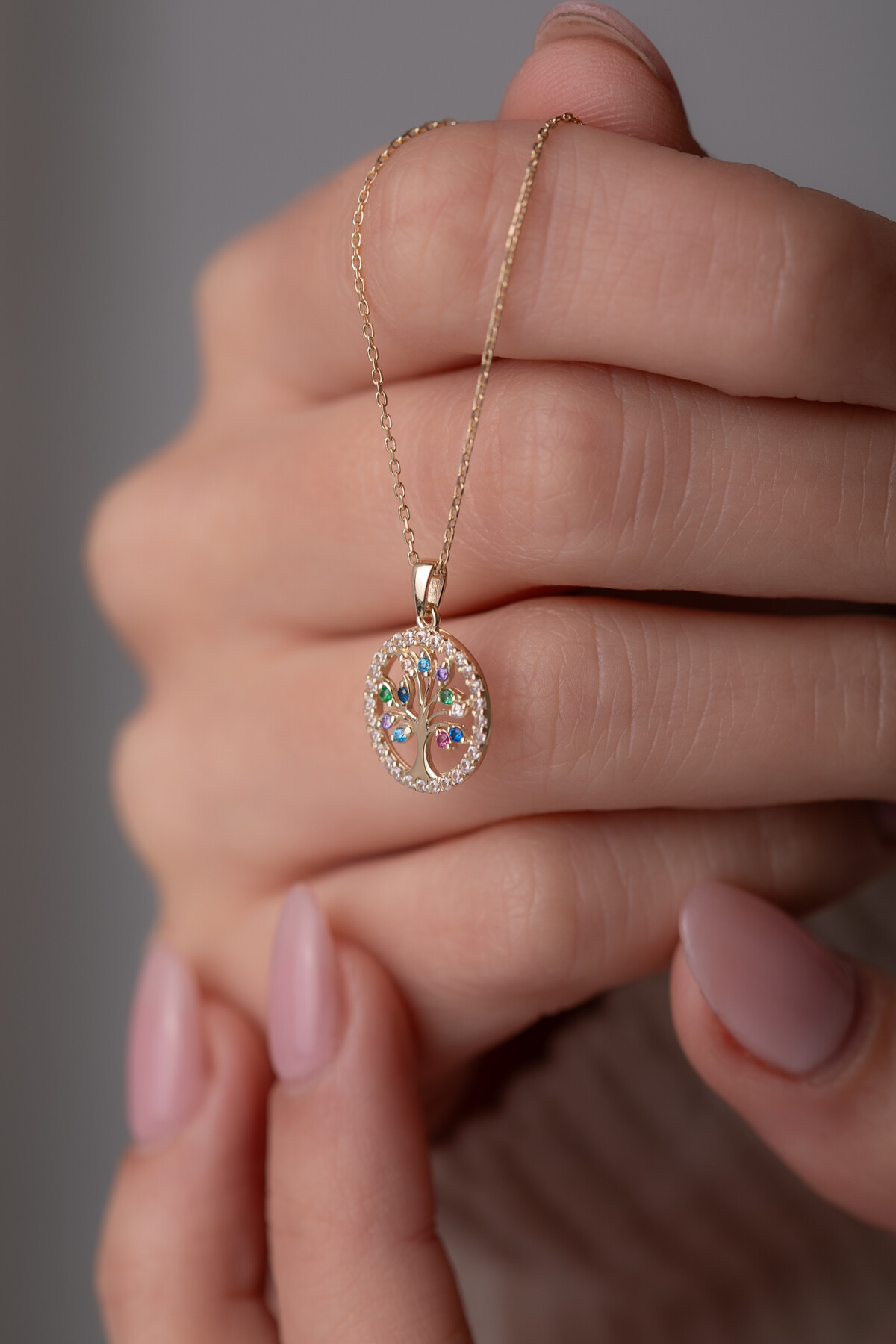 14 Ayar Altın Ağaç Kolye