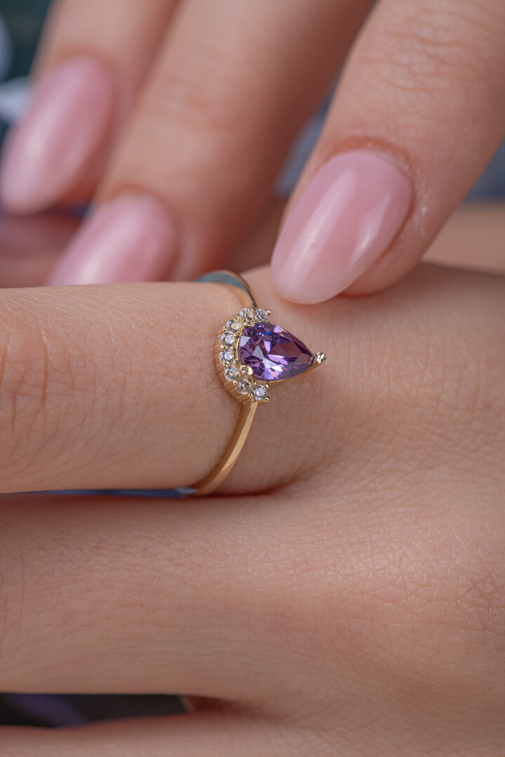 14 Ayar Altın Damla Yüzük