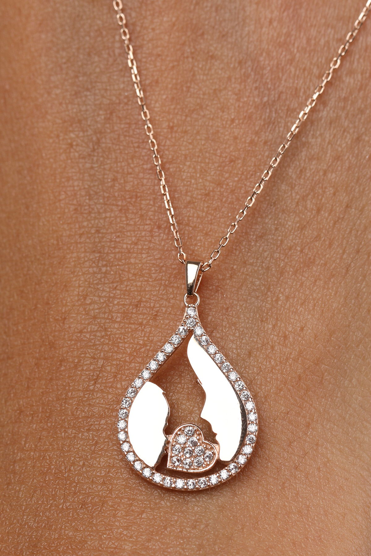 14 Ayar Altın Anne Çocuk Kolye