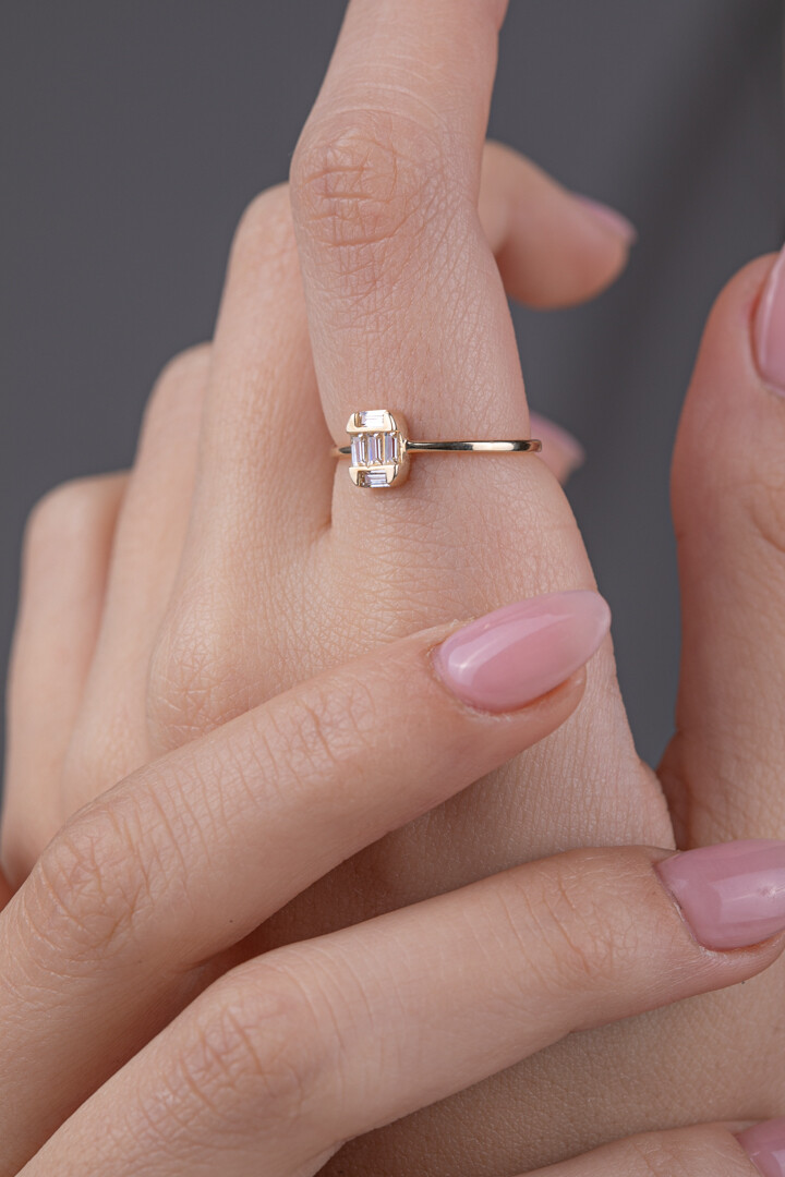 14 Ayar Altın Baget Yüzük