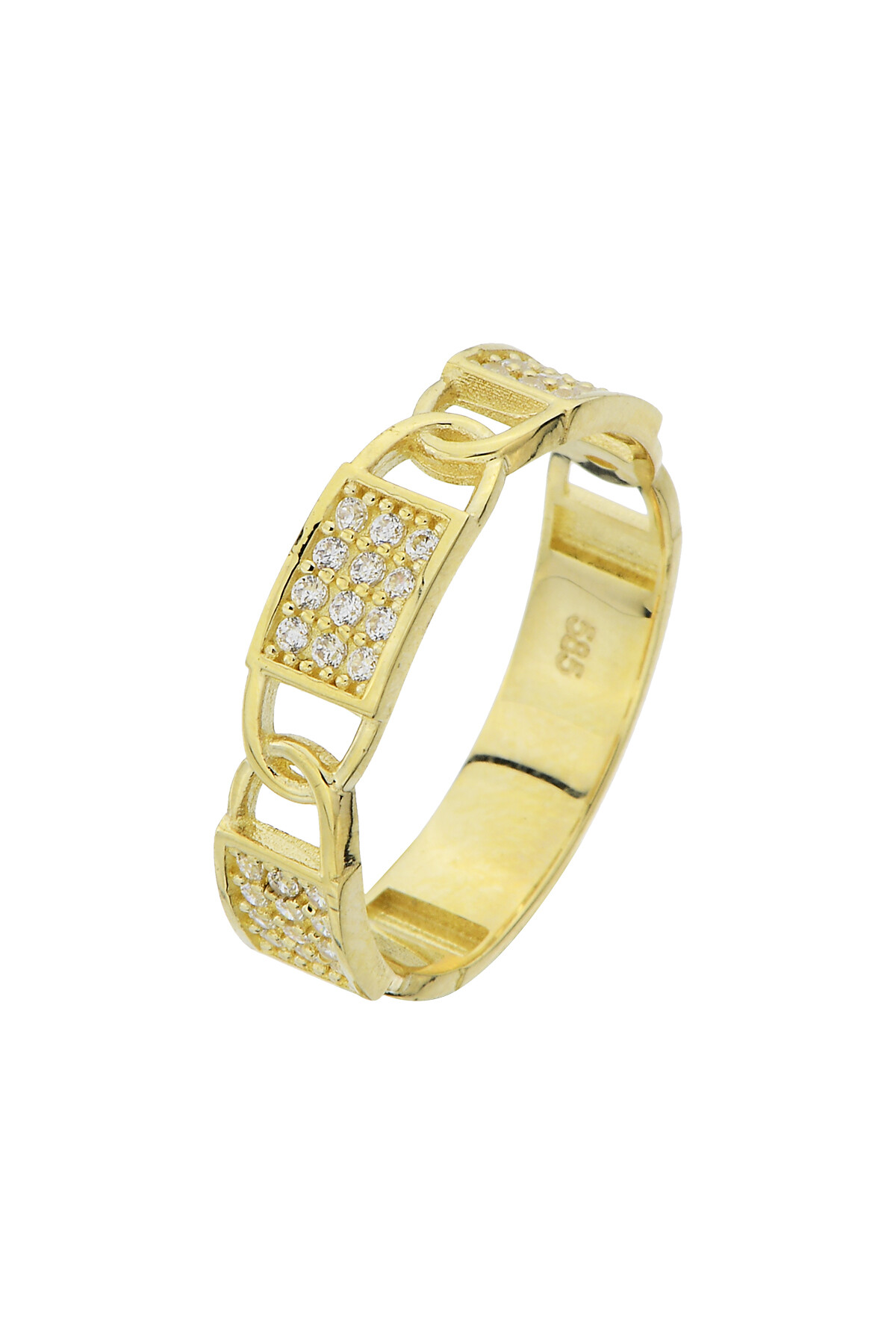 14 Ayar Altın Taşlı Tasarım Yüzük