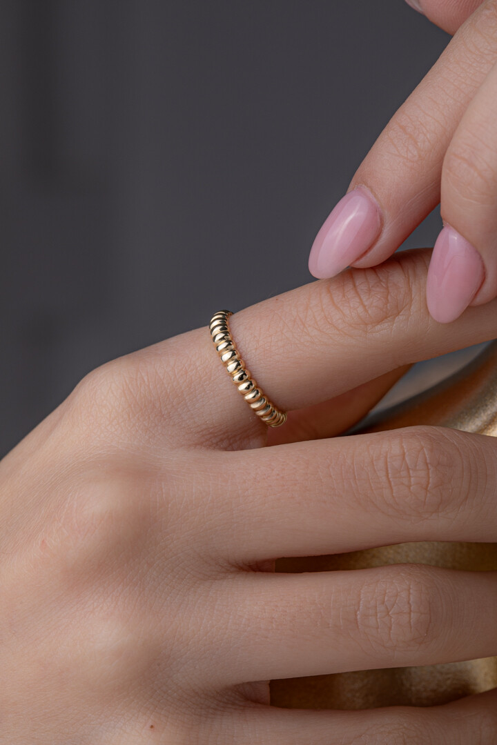 14 Ayar Altın Tırtıl Yüzük