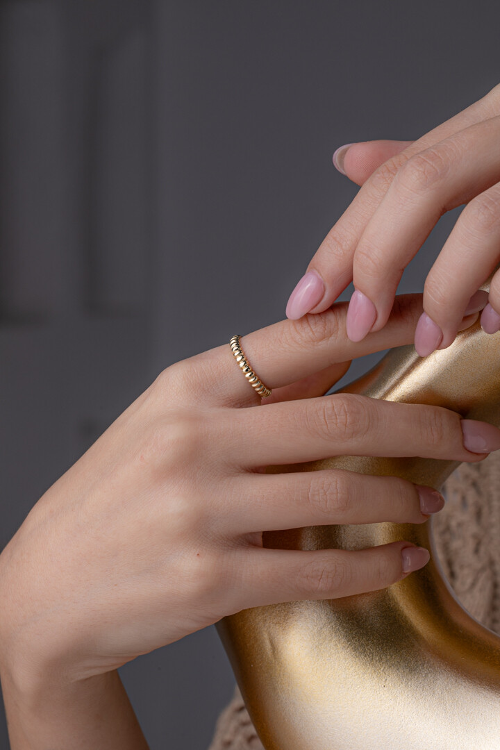 14 Ayar Altın Tırtıl Yüzük