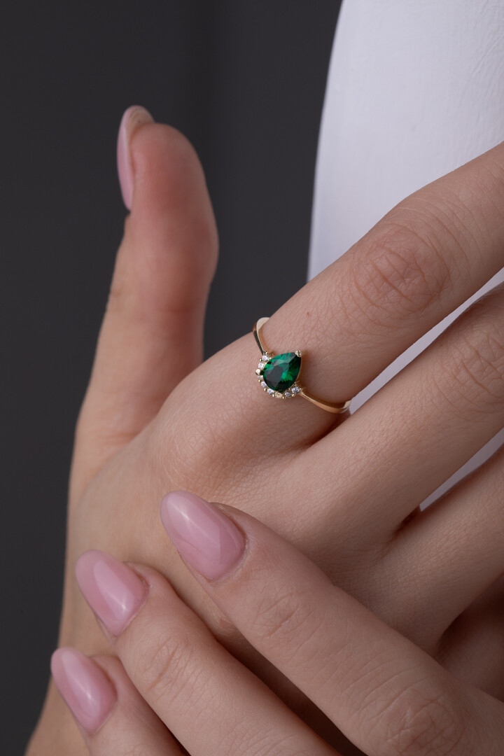 14 Ayar Altın Damla Yüzük