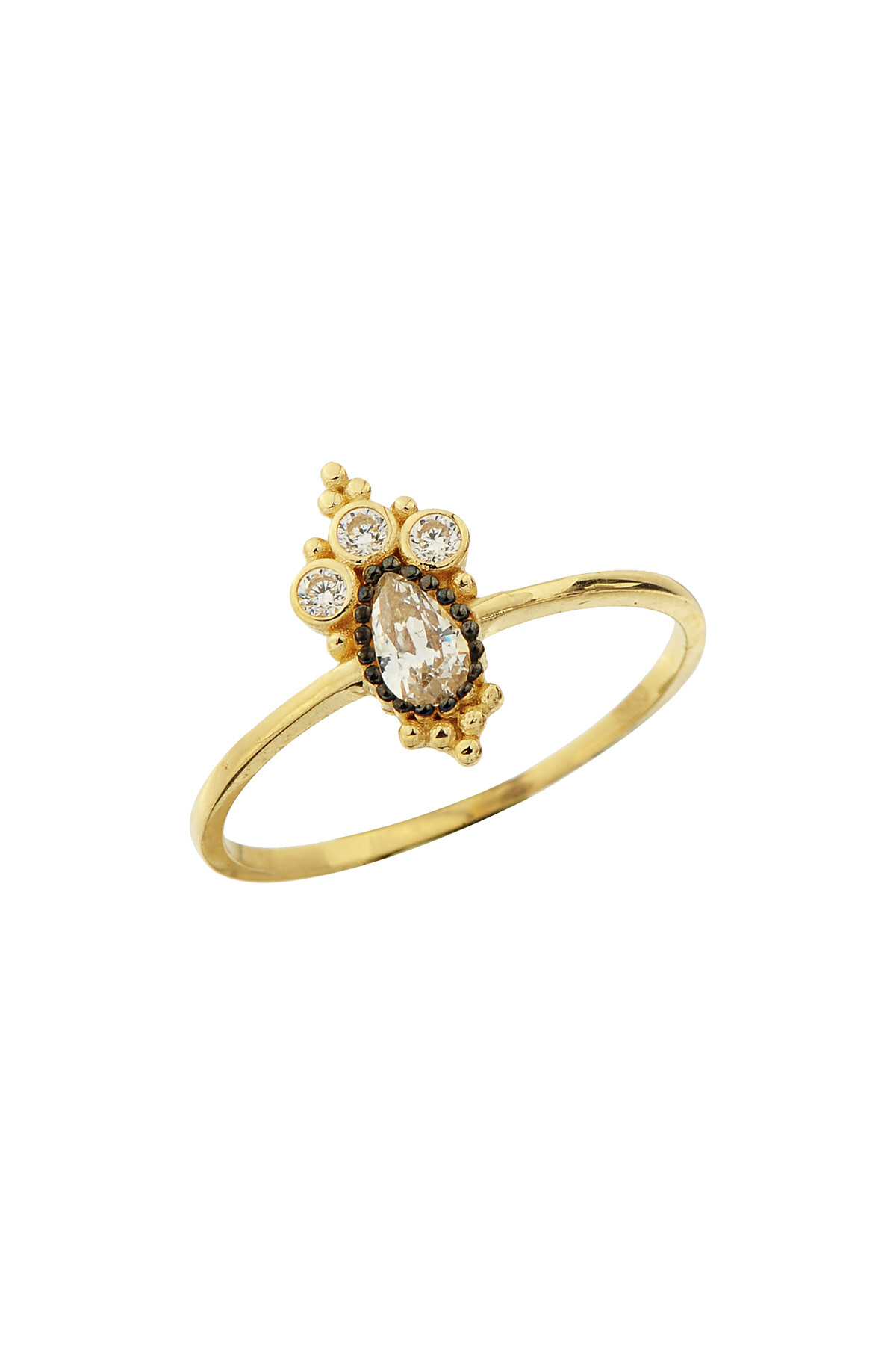 14 Ayar Altın Damla Taş Yüzük