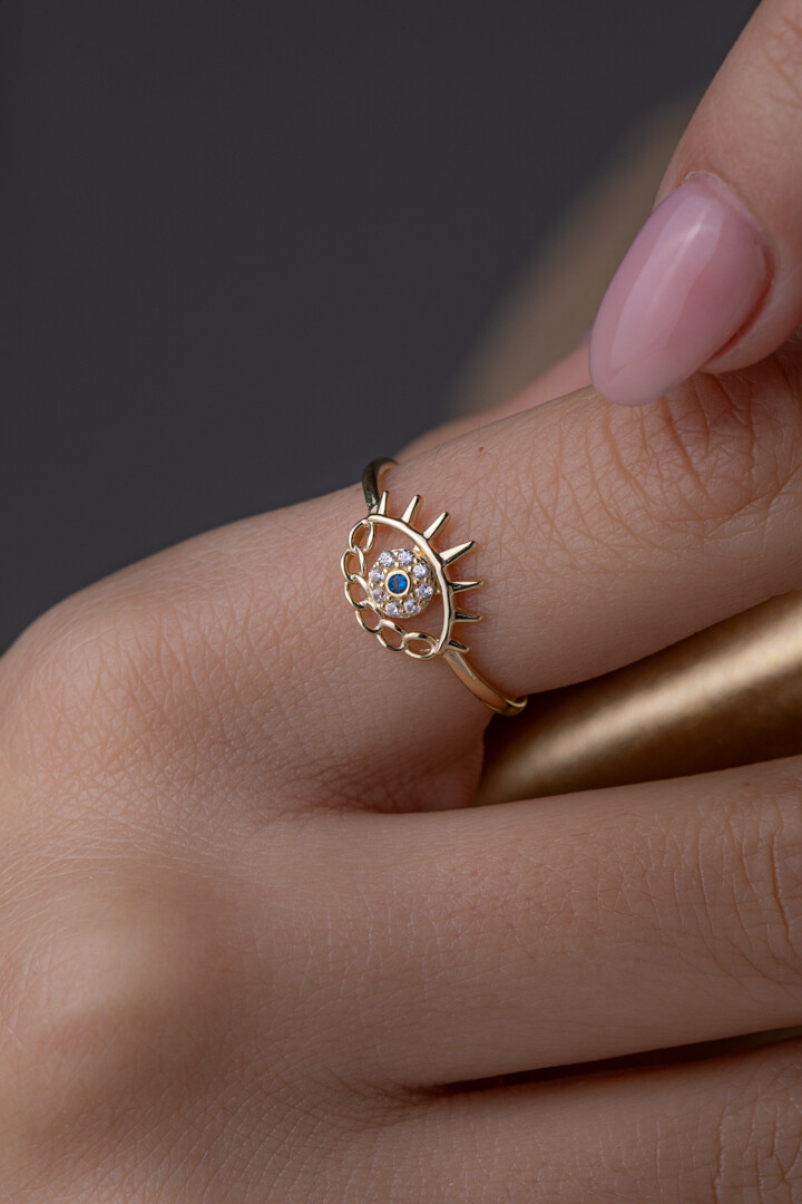 14 Ayar Altın Göz Yüzük