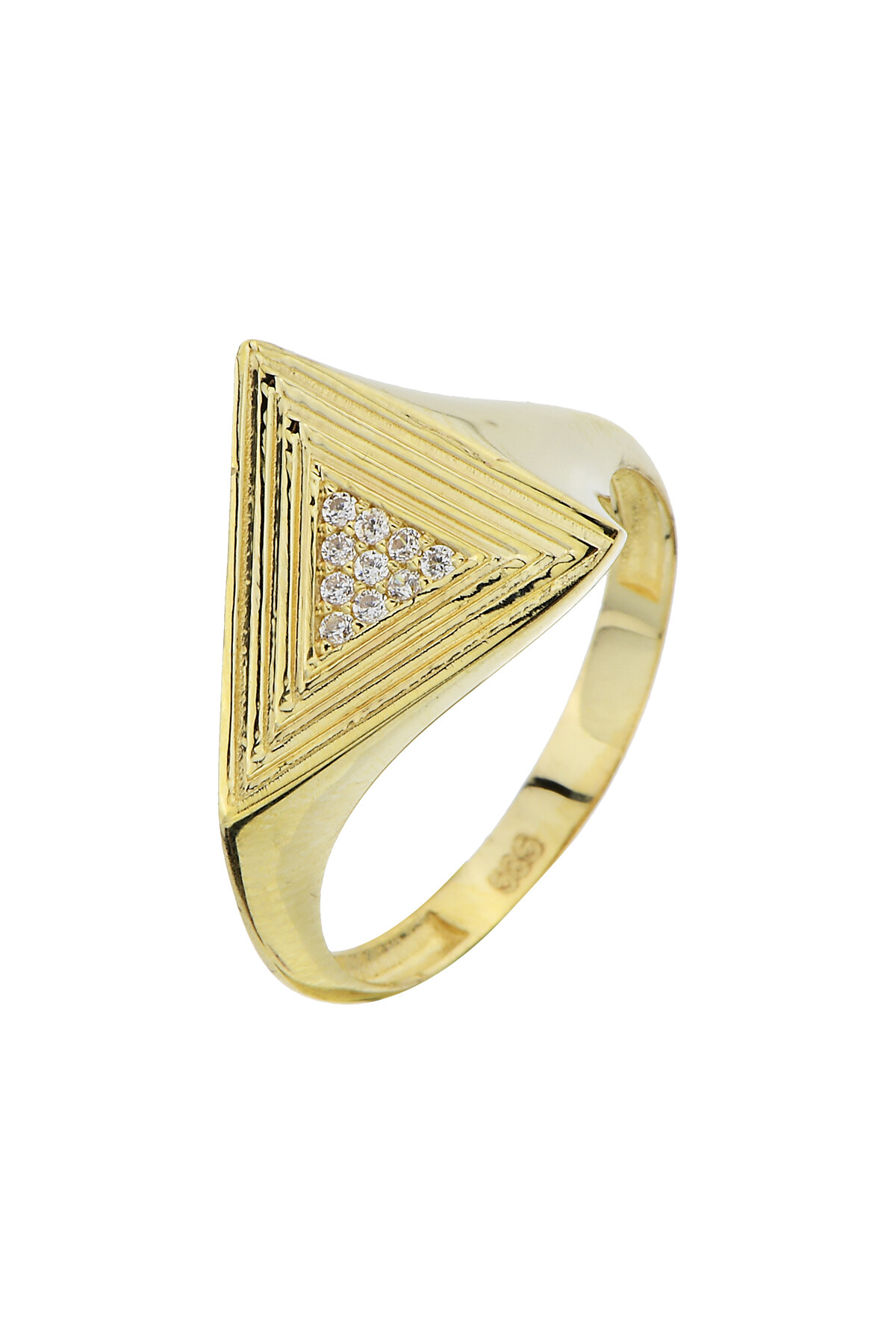 14 Ayar Altın Üçgen Yüzük