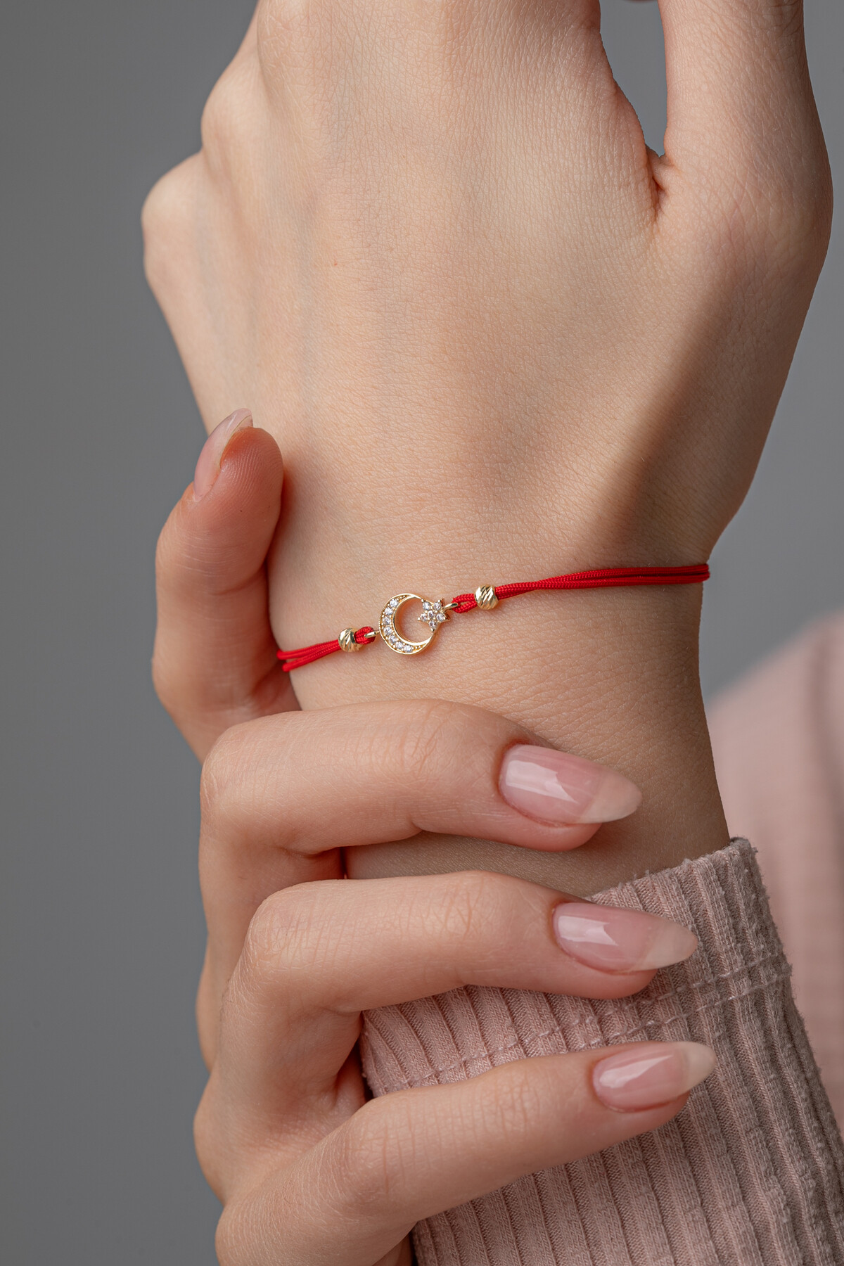 14 Ayar Altın İpli Ayyıldız Bileklik