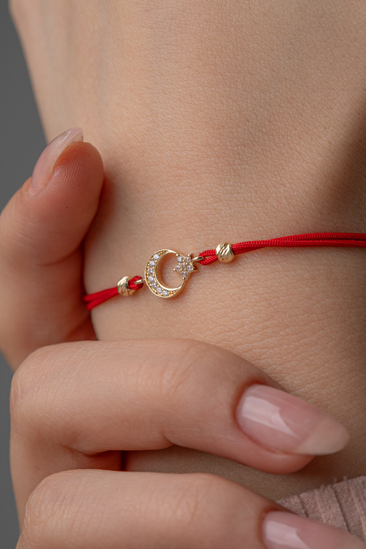 14 Ayar Altın İpli Ayyıldız Bileklik