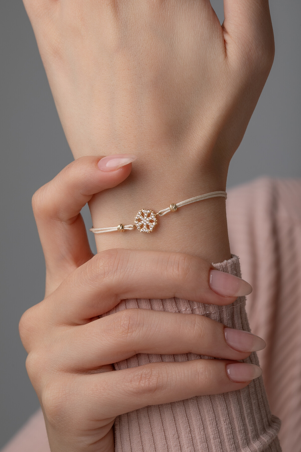 14 Ayar Altın İpli Kartanesi Bileklik