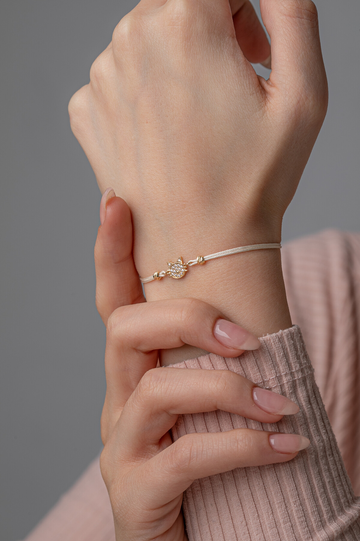 14 Ayar Altın İpli Kedi Bileklik