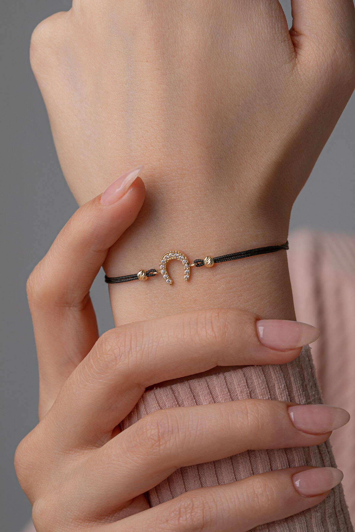 14 Ayar Altın İpli Nal Bileklik