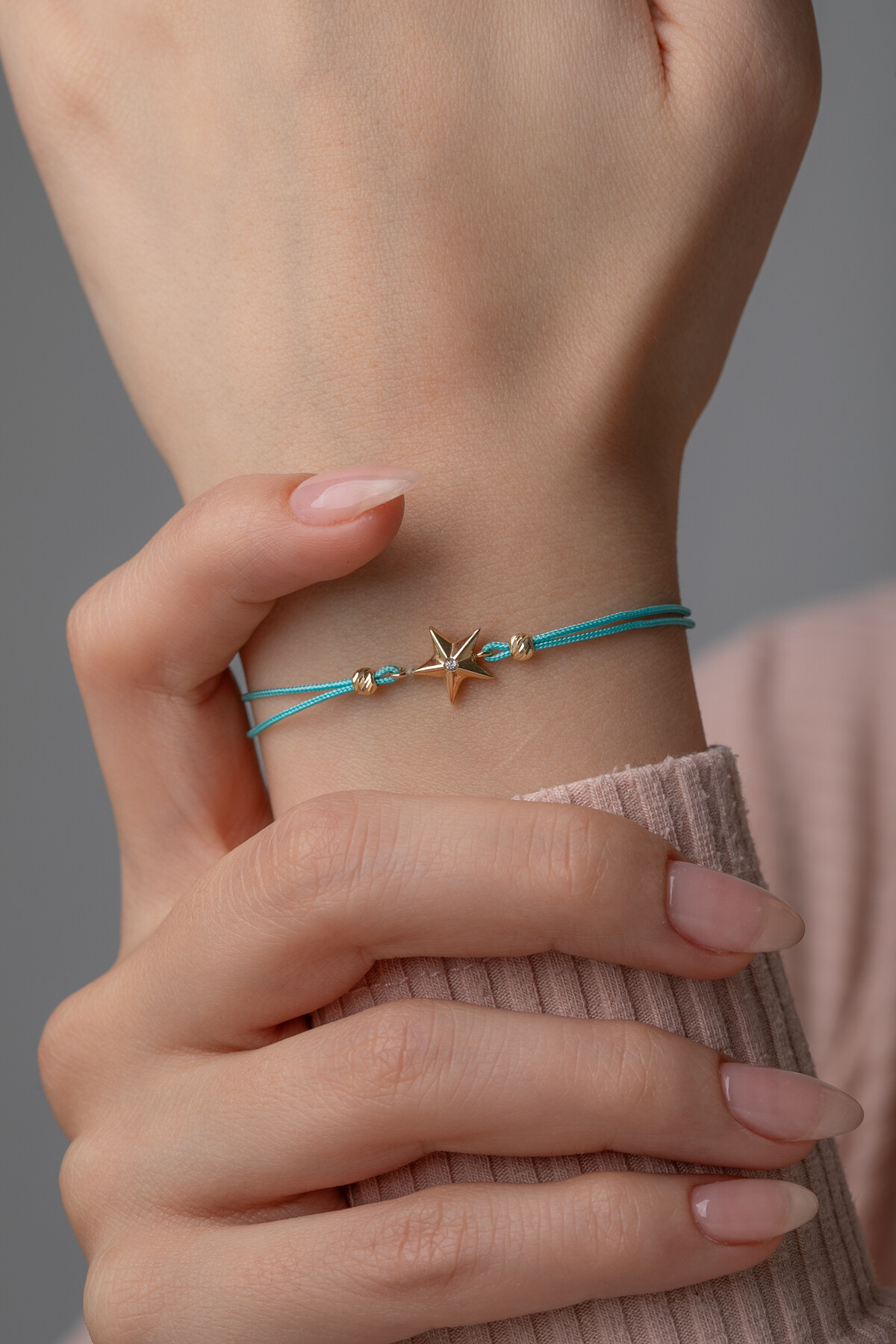 14 Ayar Altın İpli Yıldız Bileklik