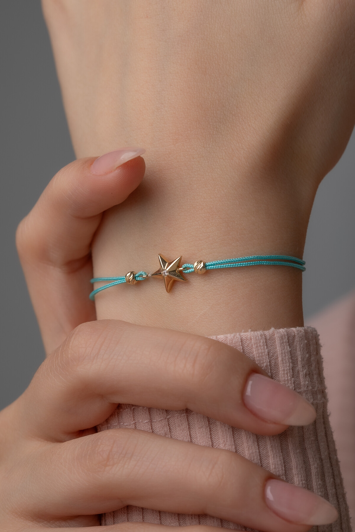 14 Ayar Altın İpli Yıldız Bileklik