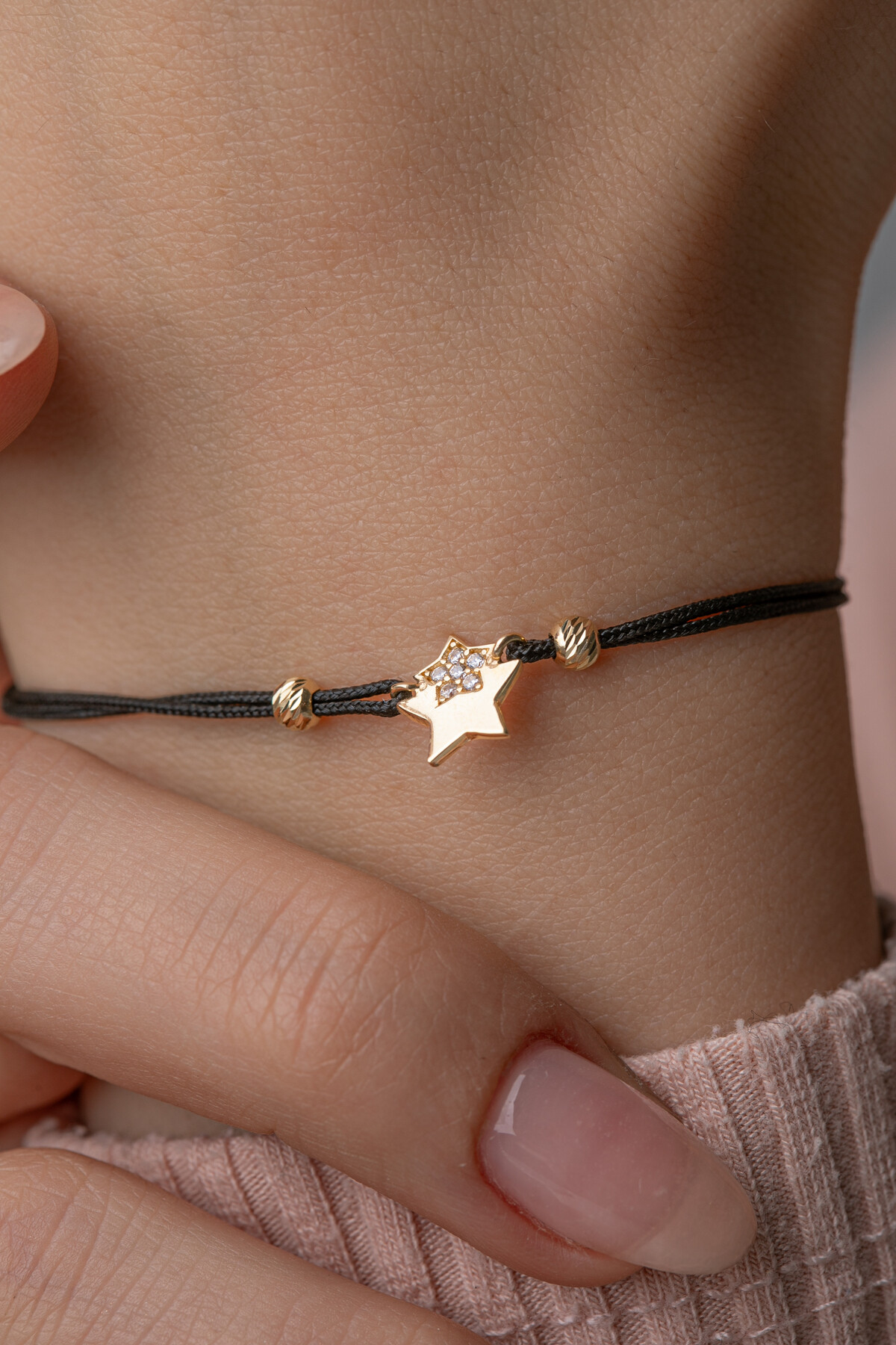 14 Ayar Altın İpli Yıldız Bileklik