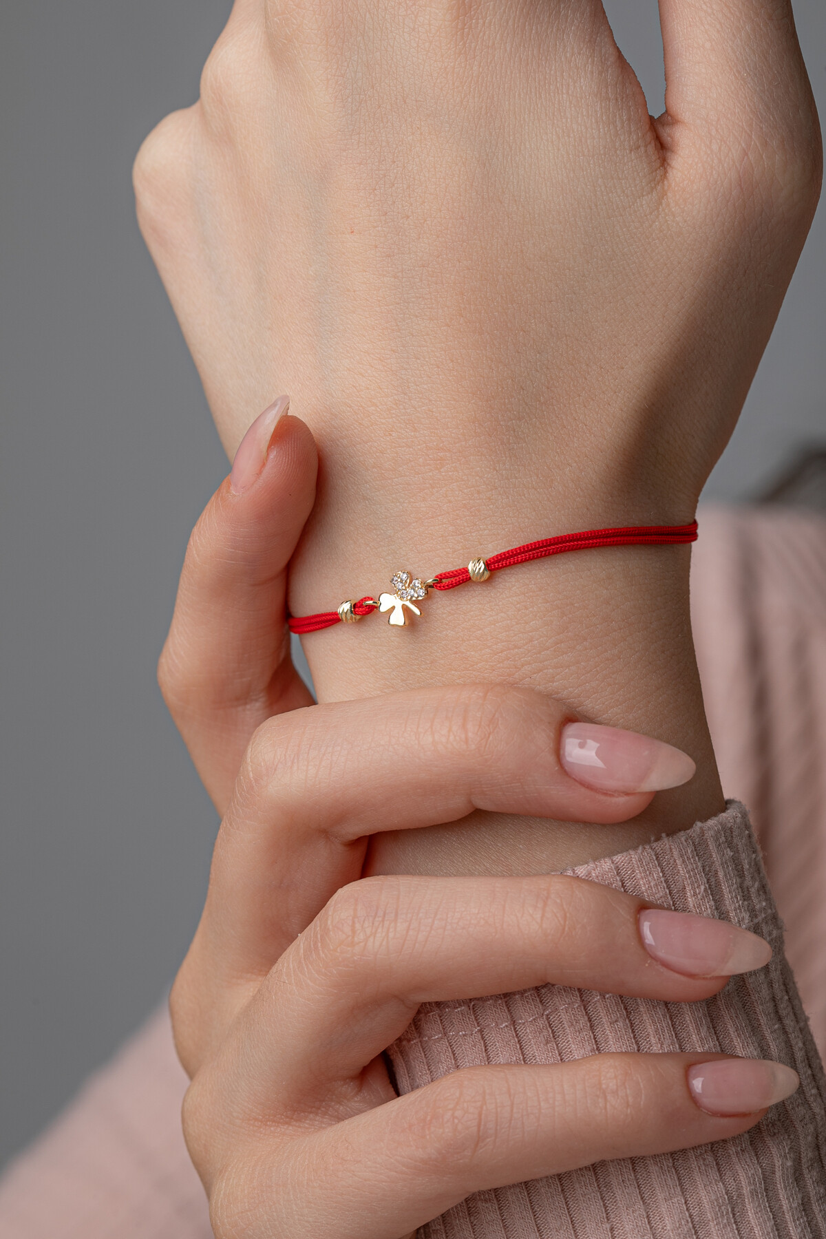 14 Ayar Altın İpli Yonca Bileklik