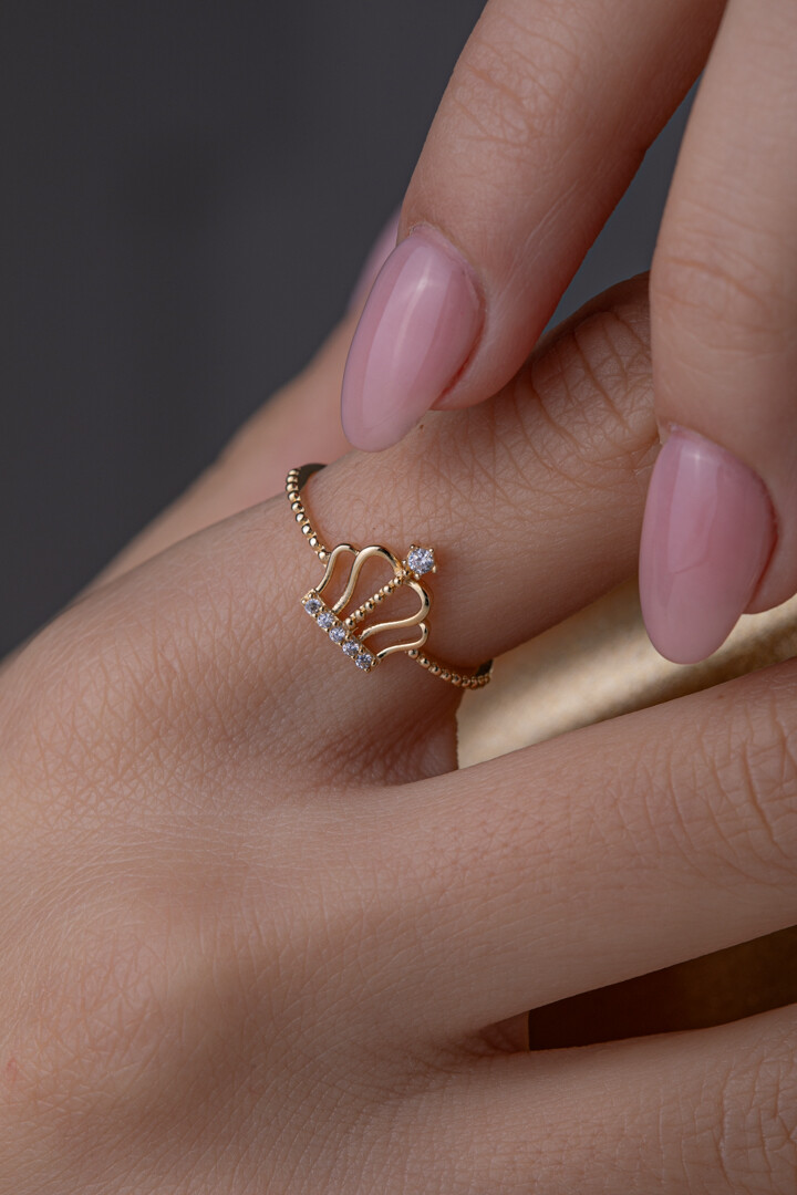 14 Ayar Altın Kral Tacı Yüzük