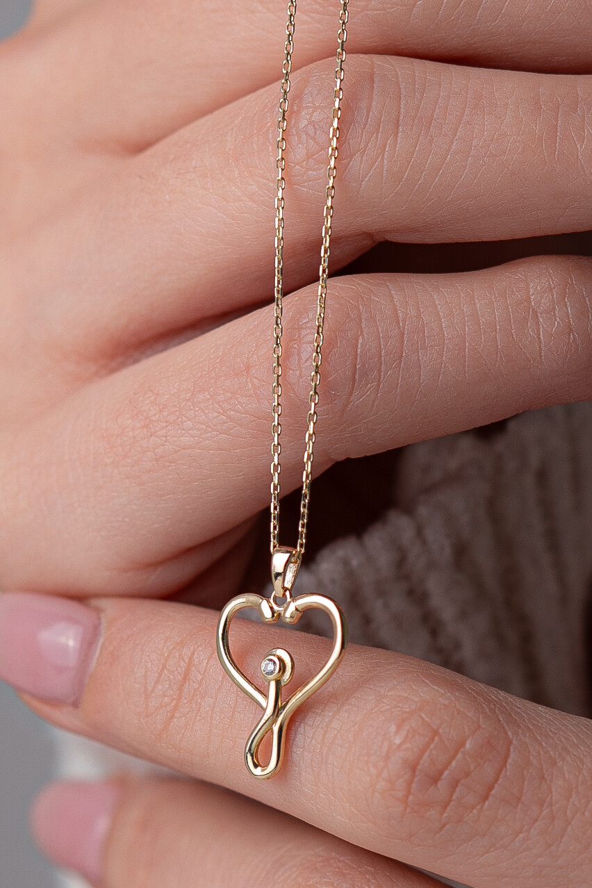 14 Ayar Altın Kalp Kolye